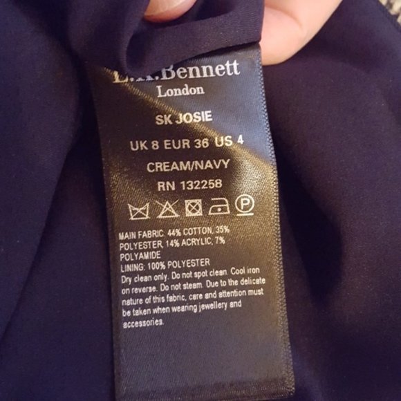 L.K. Bennett Josie Navy Tweed Skirt with Fringe detail - Picture 9 of 12